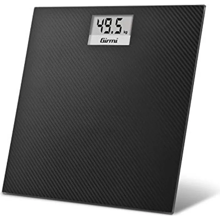 Girmi BP27 Personenwaage, Glas, Effekt, Stoff, elektronisch, 100 g/150 kg, Carbon