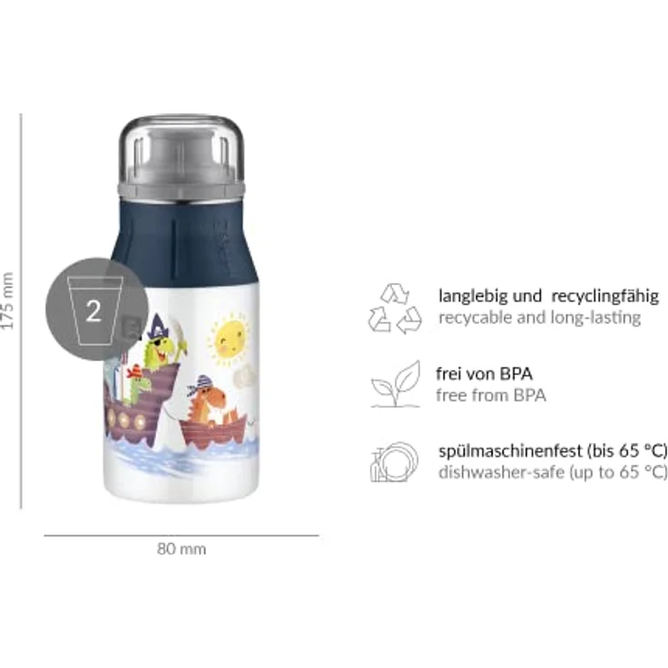 alfi elementBottle Kids (400 ml) sea adventures Kindertrinkflasche – Bild 6
