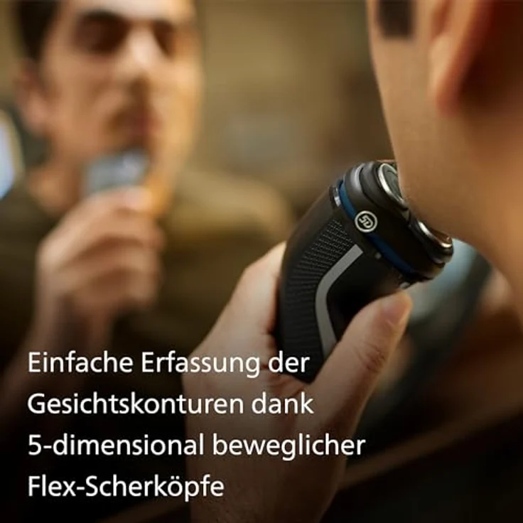 Philips Shaver Series 3000 – Elektrischer Nass- und Trockenrasierer für Männer in Schwarz, mit SkinProtect-Technologie, ausklappbarem Bartschneider und Reisetasche, kabellos (Modell S3241/12) – Bild 4