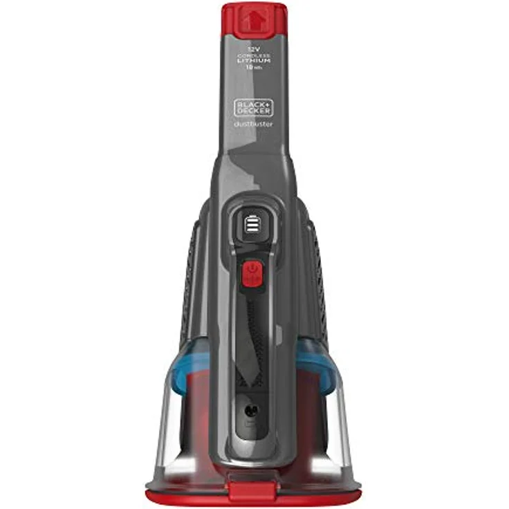 Black+Decker Lithium Dustbuster BHHV315B mit Cyclonic Action – 12V Akku Handstaubsauger mit ausziehbarer Fugendüse & Ladestation – Beutelloser, kabelloser Staubsauger – Lange Saugdüse – Titanium-Rot – Bild 3