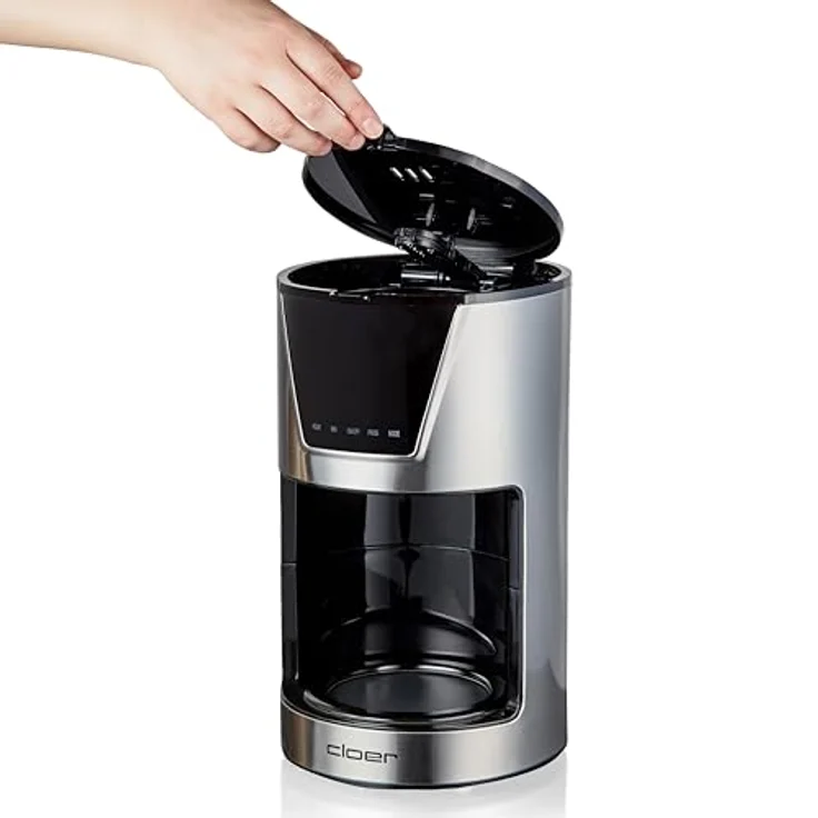Cloer Filterkaffeemaschine für 10 Tassen, Edelstahl, mit Warmhaltefunktion, LCD-Touch-Display und Timer – Bild 3