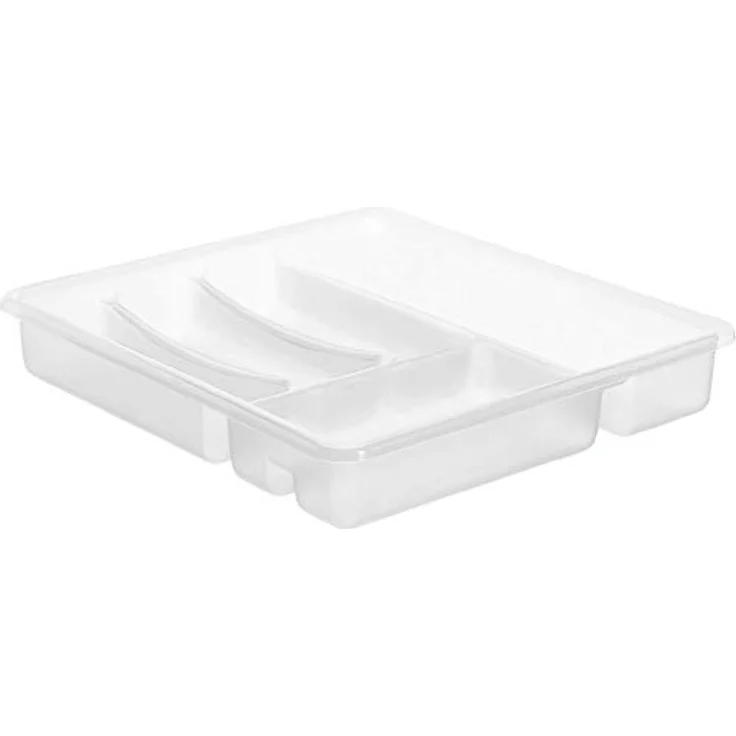 Rotho Basic Besteckkasten mit 6 Fächern, Kunststoff (PP) BPA-frei, transparent, (39,0 x 32,0 x 6,0 cm) – Bild 1