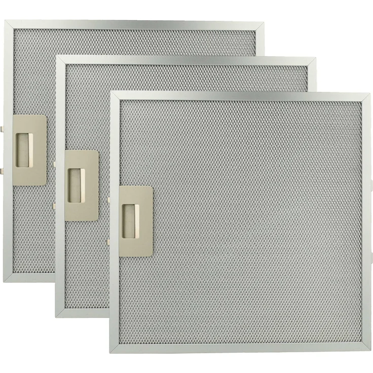 vhbw 3x Metallfettfilter für Dunstabzugshaube, kompatibel mit Ikea 303.046.27, 500.488.58, 501.514.16, 303.045.85, spülmaschinenfest, 32 x 32 x 0,85 cm, silber