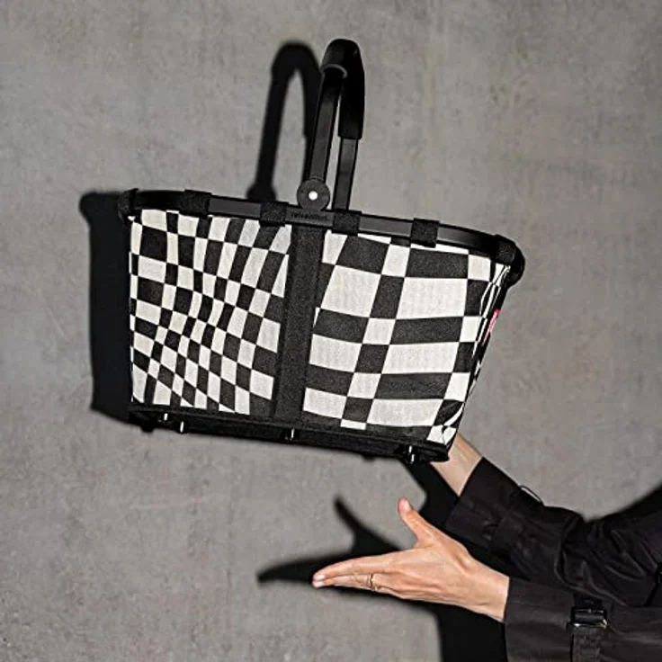 reisenthel carrybag frame op-art – Stabiler Einkaufskorb mit viel Stauraum und praktischer Innentasche – Elegantes und wasserabweisendes Design – Bild 2