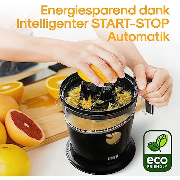LEBENLANG Saftpresse elektrisch 800ml & Verstellbares Sieb - Orangenpresse, Zitruspresse, Zitronenpresse Obstpresse I Orangensaftpresse Citruspresse elektronisch Orange Juicer – Bild 5