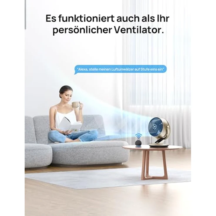 Dreo Lynx S, 28dB Leiser Smart Tischventilator mit Fernbedienung, 21M Windentfernung, 4 Geschwindigkeitsstufen, 5 Modi, 12H Timer, 90° Auto und 120° manuelle Oszillation – Bild 5