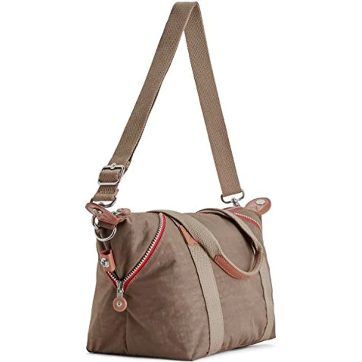Kipling Art Mini Handtas, praktische Schultertasche mit abnehmbarem Umhängeriemen, True Beige C, Braun, mit 6 Nebenfächern und Schlüsselband – Bild 5