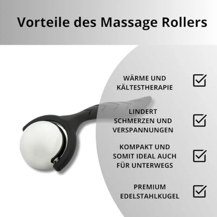 FEELVIT Massageroller mit Wärme-/Kältefunktion, entspannende Therapie, Griff, schwarz – Bild 3
