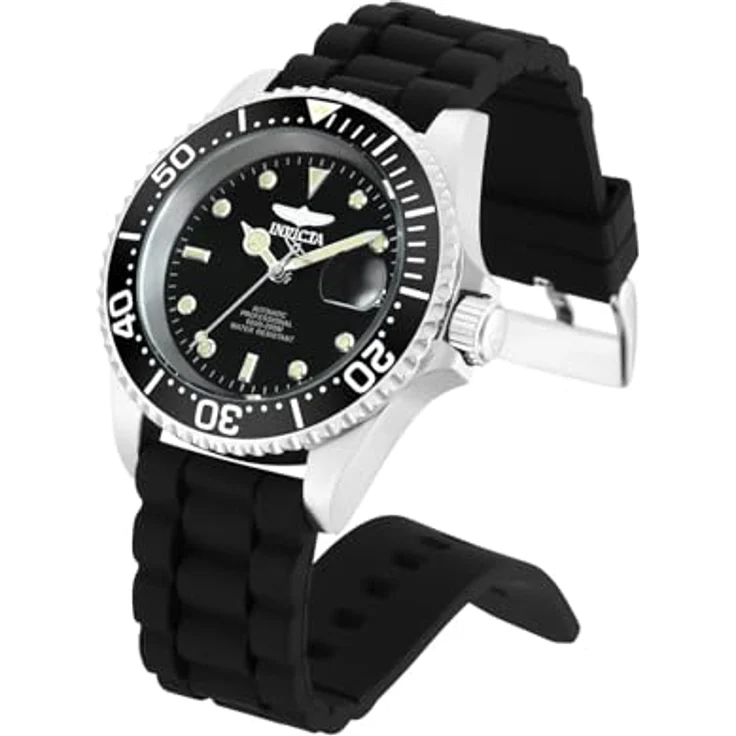Invicta Pro Diver Automatikuhr, Herren Edelstahl Uhr mit schwarzem Ziffernblatt, 40mm, wasserdicht bis 200m – Bild 2