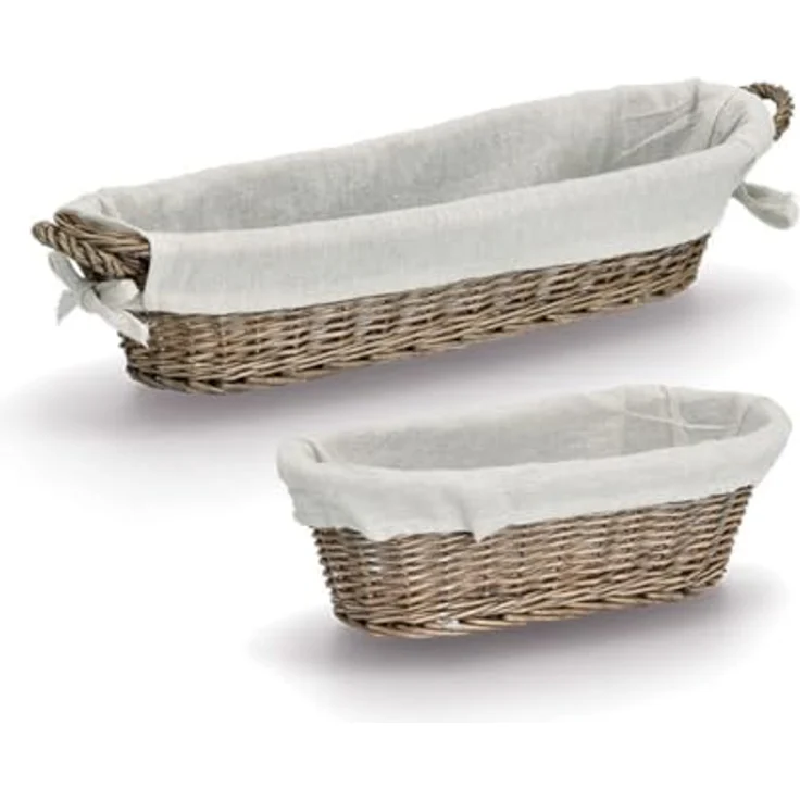 ZELLER Weidenbrotkorb, Beige, 33 x 14 x 10 cm, stilvolles Küchenzubehör aus Naturmaterialien – Bild 3
