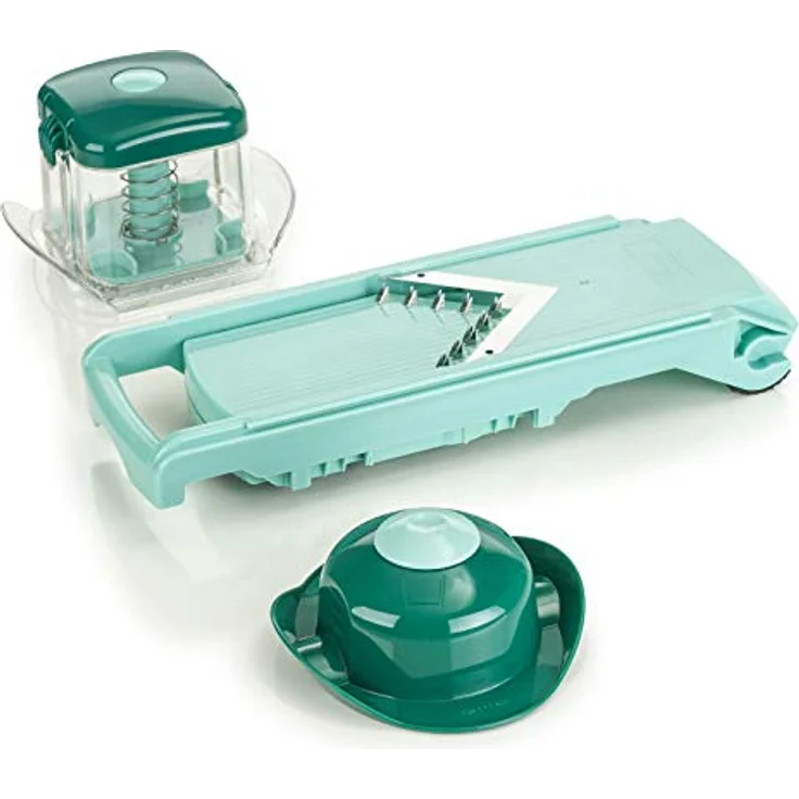 Genius Nicer Dicer Fusion Julietti | 34 Teile | Schneiden | Reiben | Julienne | Spiralen | Hobeln | Würfeln | Obst- und Gemüseschneider | Bekannt aus TV | NEU – Bild 5