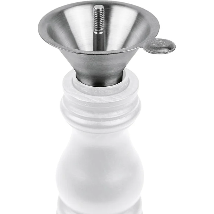 Peugeot Edelstahl Trichter für Mühlen, ergonomisch, 4 cm Höhe, präzises Befüllen ohne Streuverlust