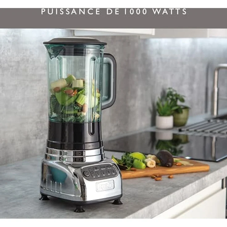 Dualit VortecS® Elektrischer Mixer, 2 L Smoothie & Suppenmaschine mit 7 Stufen, Bruchsicher, Ice Crush Funktion, Chromplatte ABS, Anti-Prallfunktion – Bild 5
