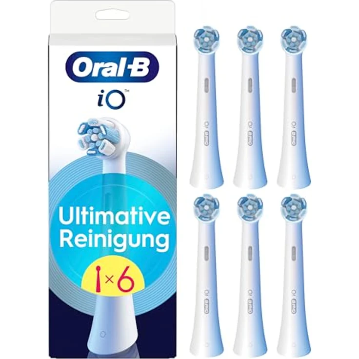 Oral-B iO Ultimative Reinigung, Original Aufsteckbürsten für elektrische Oral-B iO Zahnbürsten, 'Borsten-in-Borsten' Bündel, Weiß, 6 Stück – Bild 1