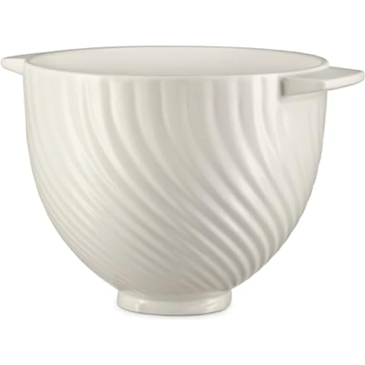 KitchenAid 5KSM2CB5MR Keramik-Rührschüssel, 4,7 l, Meringue White, ofen-, mikrowellen- und gefriergeeignet, mit strukturierter Oberfläche für Kippkopf-Standmixer – Bild 2