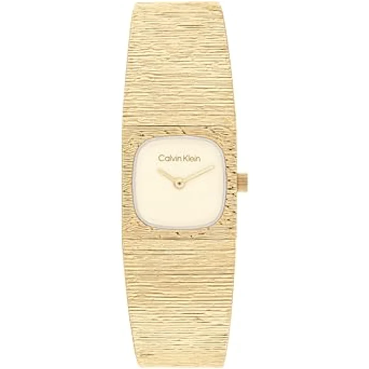 Calvin Klein SOPHISTICATED SQUARE, Zwei-Zeiger-Quarzwerk-Uhr mit goldfarbenem Edelstahlarmband, quadratisches 20-mm-Gehäuse, 3 BAR wasserdicht – Bild 1