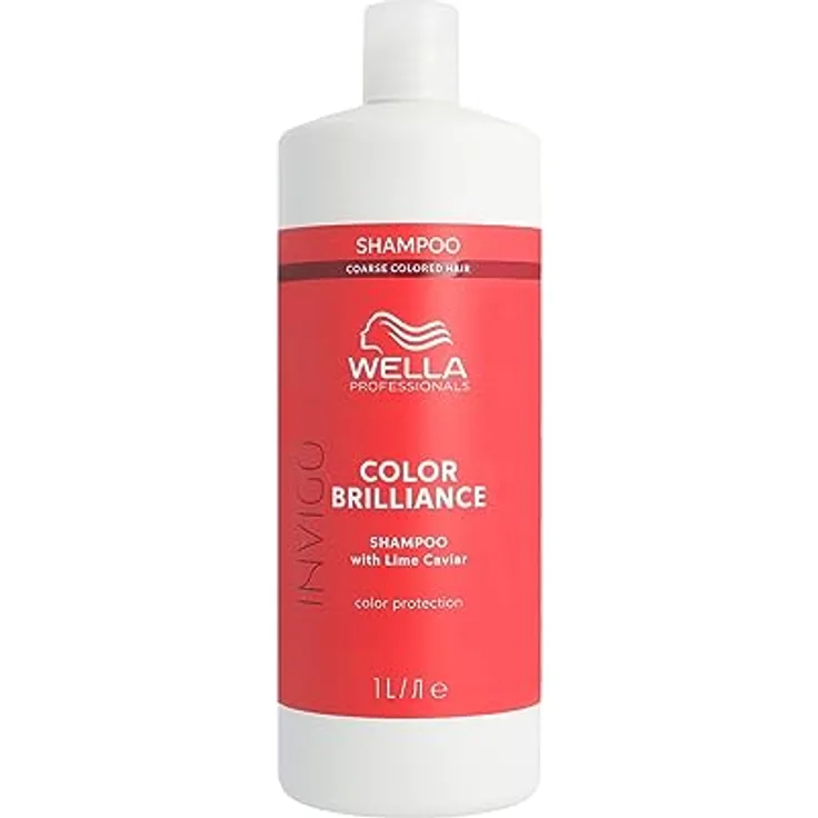 Wella Professionals Invigo Color Brilliance Shampoo Coarse – Glanzshampoo für dickes, gefärbtes Haar – milde Pflege mit Vitamin E und niedrigem pH-Wert – 1 L