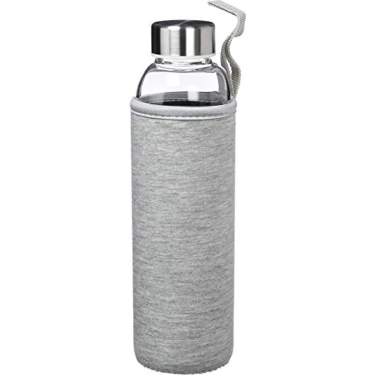 ORYX 5024200 Wasserflasche Glas 550 ml Neoprenhülle mit Tragegriff. BPA-frei, Glas.