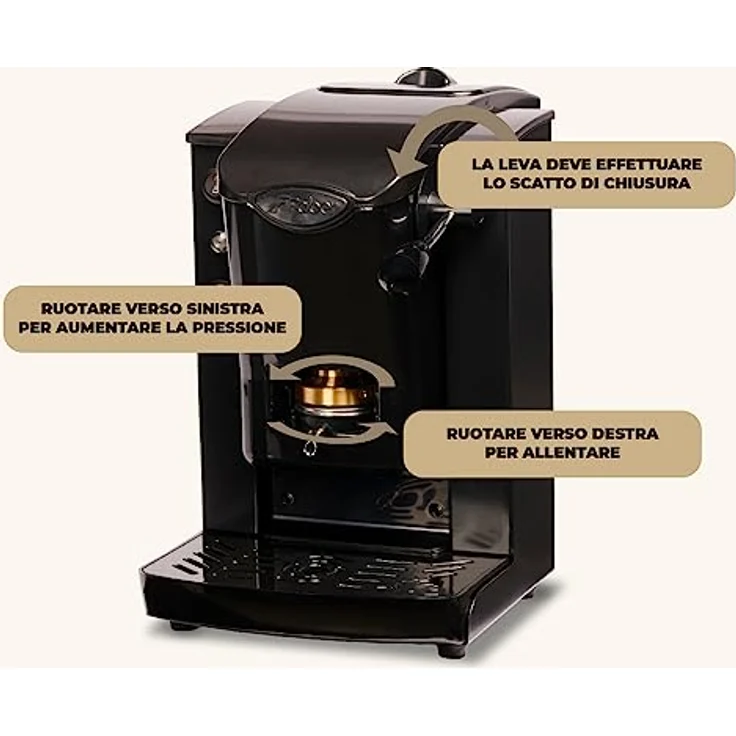 Faber Coffee Machines Slotplast Nero ESE Pad Espressomaschine, Einstiegsgerät mit einfacher Reinigung und schnellem Aufheizen, schwarz – Bild 6