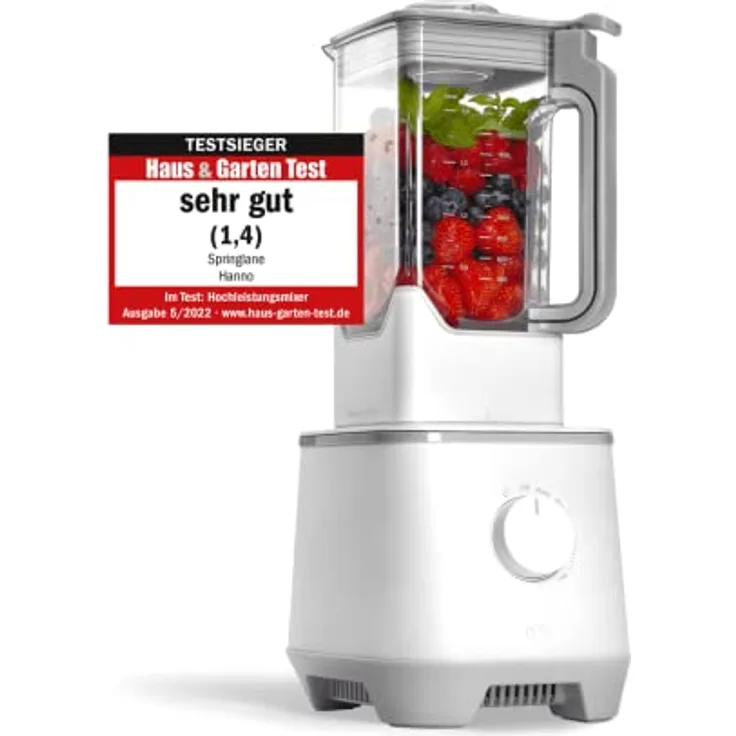 SPRINGLANE Hochleistungsmixer Hanno – Smoothie Maker 2000 W 32000 U/min mit Selbstreinigungsfunktion – inkl. Rezeptheft & Stößel