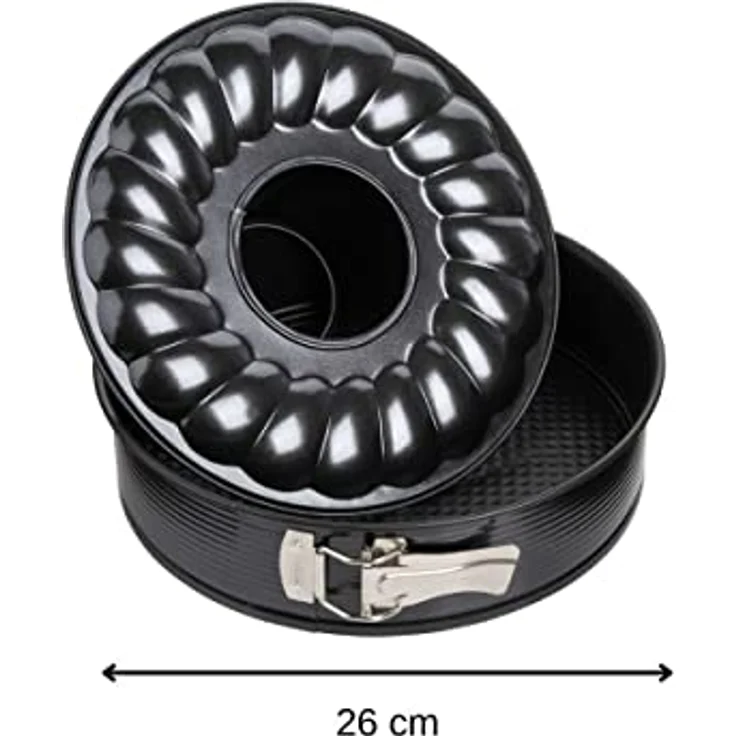 Zenker Springform Flach- und Rohrboden Ø 26 cm Backform mit 2 Böden Kuchenformen-Set, mit Antihaftbeschichtung, einfaches Entformen für saftige Kuchen und Torten, Menge: 1 Stück – Bild 4