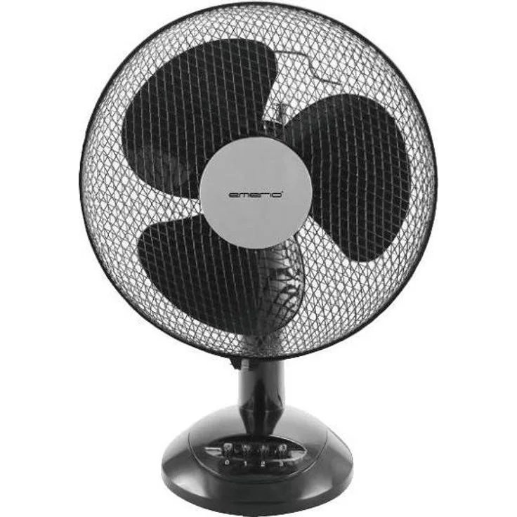 Emerio FN-122397.1 Ventilator, 40 cm, höhenverstellbar, 3 Geschwindigkeitsstufen, 3 Blätter, Schwarz