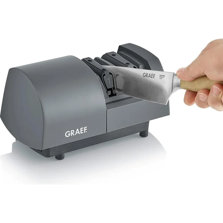 Graef SG 520 EU Messerschärfer, 20° Schleifwinkel mit CrissCross®-Technologie, quarzgrau
