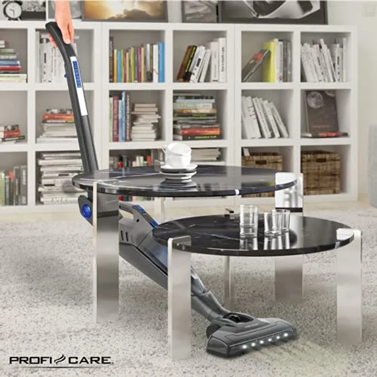 ProfiCare PC-BS 3035 A 2 in 1 Hand-und Bodenstaubsauger, praktische Ladestation inkl. Zubehörhalterung, leistungsstarker 14,8 V Lithium Ionen Akku, Turbo Rotation, HEPA-Filter, anthrazit-blau – Bild 2