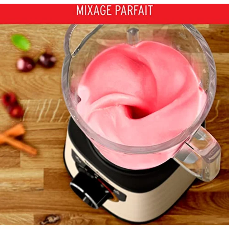 Moulinex PerfectMix LM871A10, Elektrischer Standmixer mit 1200 W, Glasschüssel 1,5 l, Powelix-Klingentechnologie, einfache Reinigung, Schwarz/Gold – Bild 4