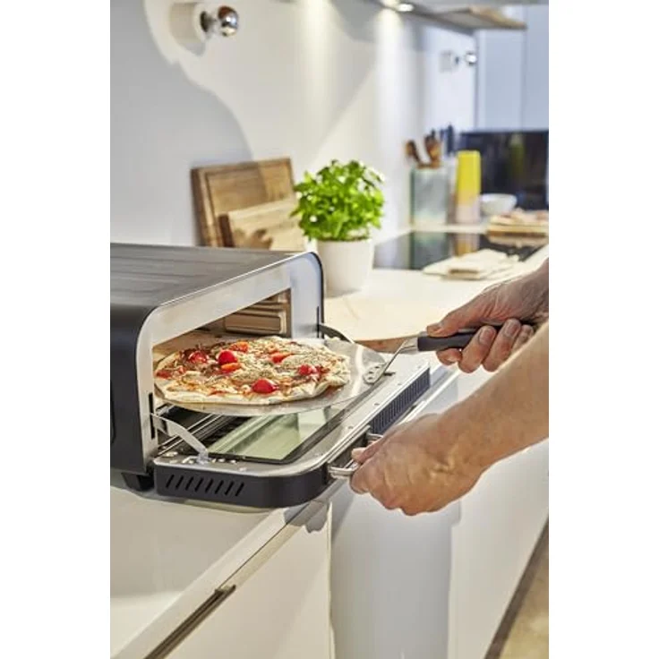 Severin Minibackofen SERICO PG 8575, Integriertes Digitales Display, Pizzastein und Guss-Grillplatte, Heißluft-Frittierkorb, 3-fach verglaste Tür, Automatik-Programme, in edlem Schwarz – Bild 6