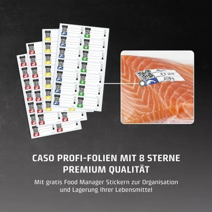 Caso 1219 Profi- Folienbeutel 20x30 cm, 50 Beutel, für alle Balken Vakuumierer, BPA-frei, sehr stark, reißfest, kochfest, Sous Vide geeignet, wiederverwendbar, für Folienschweißgeräte geeignet – Bild 9