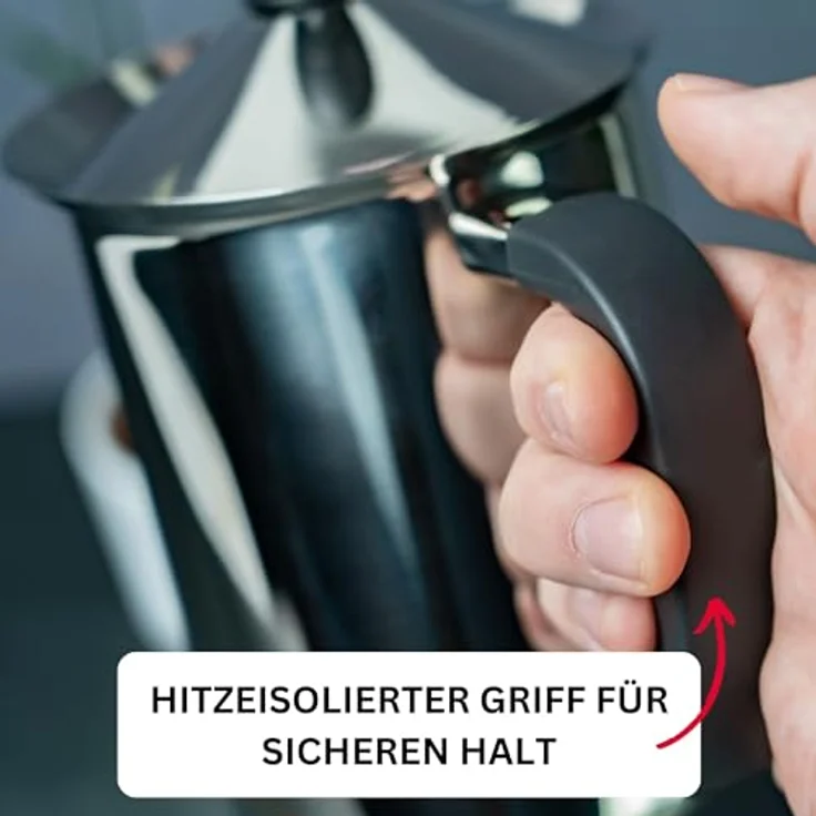 Westmark Milchaufschäumer, 800 ml, Rostfreier Edelstahl, Kunststoff (PP), Brasilia, Silber-Schwarz, 24742260 – Bild 5