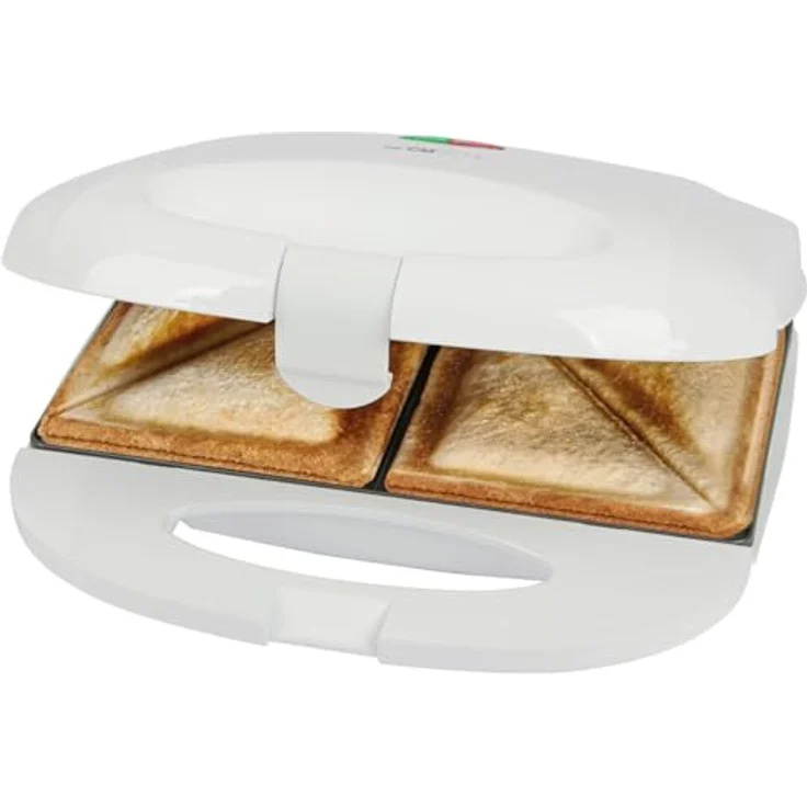 CLATRONIC Sandwichmaker ST 3813, Sandwichtoaster mit antihaftbeschichtetem Dreieckplatten, Backampel und isoliertem Griff – Bild 1
