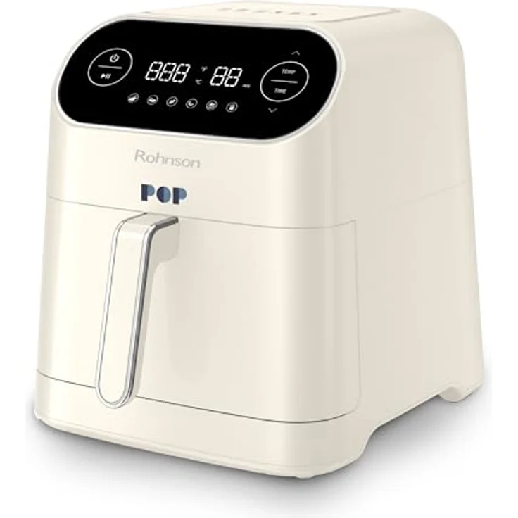 Rohnson R-2859 Pop Air Fryer, Heißluftfritteuse mit 7L-Kapazität, 1800W, 6 Programme, 3D-Direktwärme, digitales LED-Display, App-Steuerung, doppelte Sichtfenster, Fritteuse ohne Fett – Bild 2