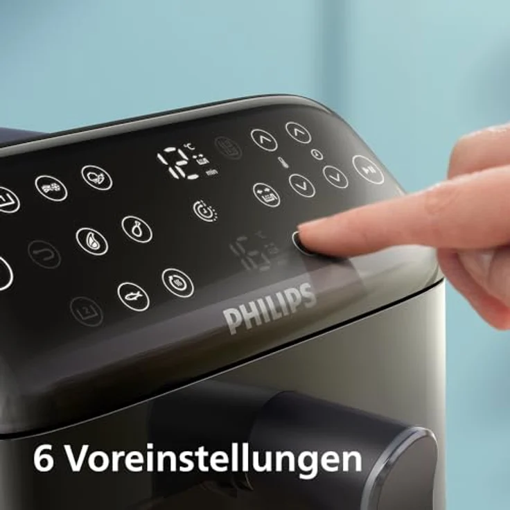 Philips Heißluftfritteuse NA462/70 4000 Series, 10L Dual Basket mit RapidAir Technologie, 2750 W, Schwarz/Dunkelgrau, kupfer Griff – Bild 9