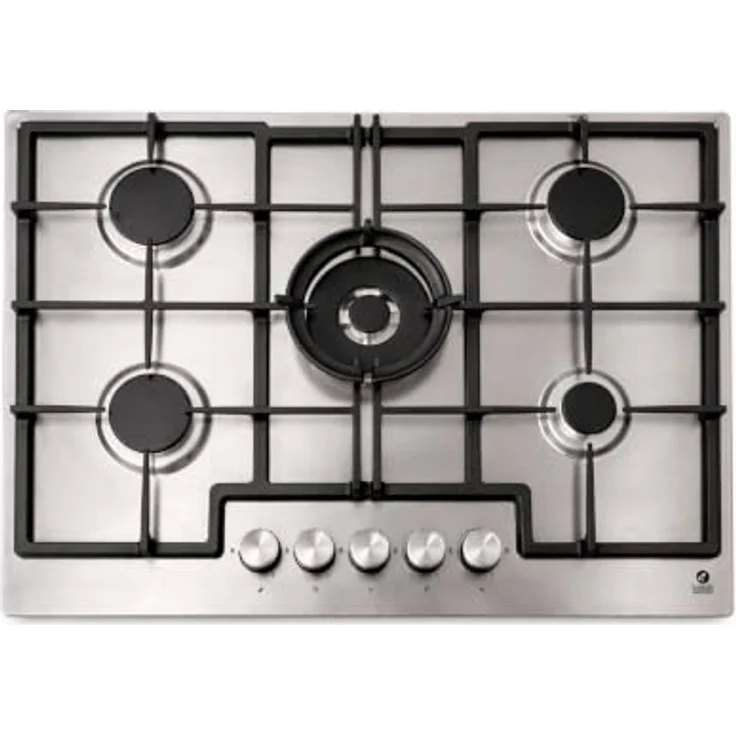 Böhme Herdset HB60F78PPB, 78L Heißluft Elektro-Backofen mit 9 Funktionen und Gaskochfeld GAG75INX, 75 cm, Edelstahl, 5 Gasbrenner mit Wokbrenner – Bild 5