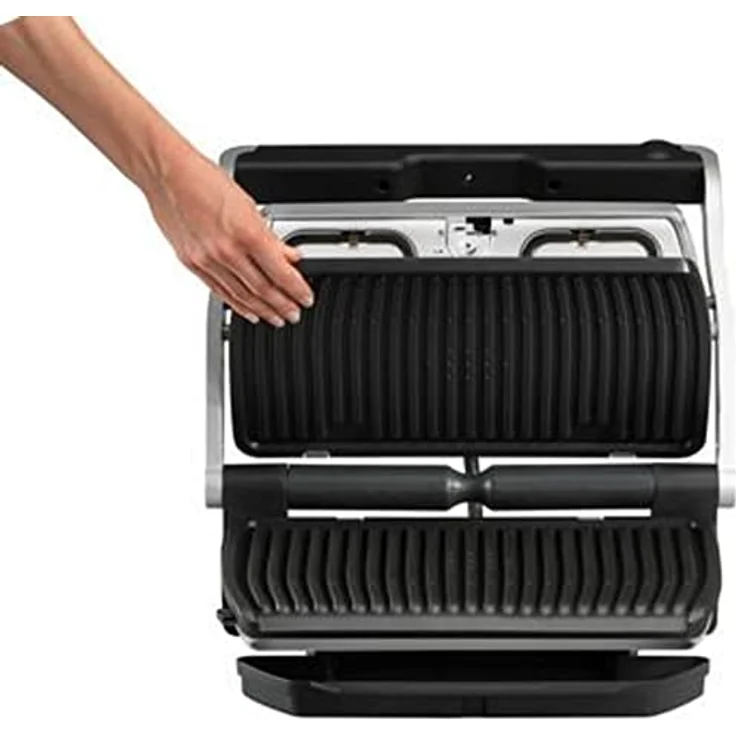 Tefal GC7228 OptiGrill+ XL Kontaktgrill, 2000 Watt, 9 automatische Grillprogramme, 40 x 20 cm Grillfläche, Antihaftbeschichtet, inkl. OptiMal International Rezeptbuch, schwarz – Bild 3