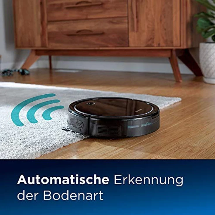 BISSELL CleanView Staubsaugerroboter | für Teppiche & Hartböden | 1500 Pa Saugleistung, App Steuerung, 3-stufiges Reinigungssystem, 100 Minuten Laufzeit, WLAN-Funktion | Roboterstaubsauger 2908N – Bild 2