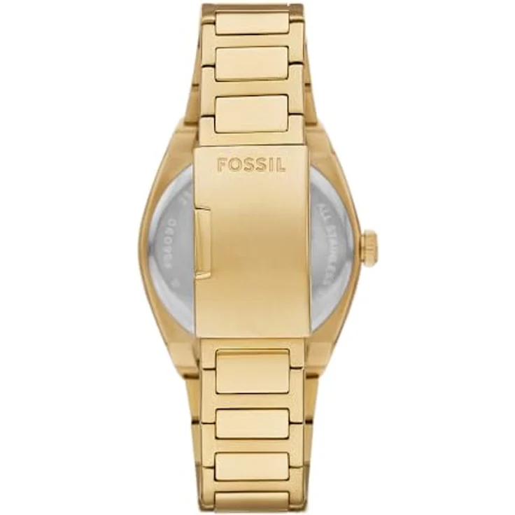 Fossil Herren Analog Quarz Uhr mit Edelstahl Armband FS6090, grünes Zifferblatt, goldfarben – Bild 2