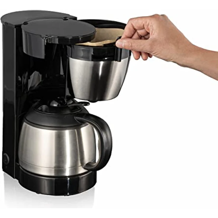 Cloer 5009 Filterkaffee-Automat Edelstahl schwarz 800 W 8 Tassen Filtergröße 1x4, Kunststoff, – Bild 3