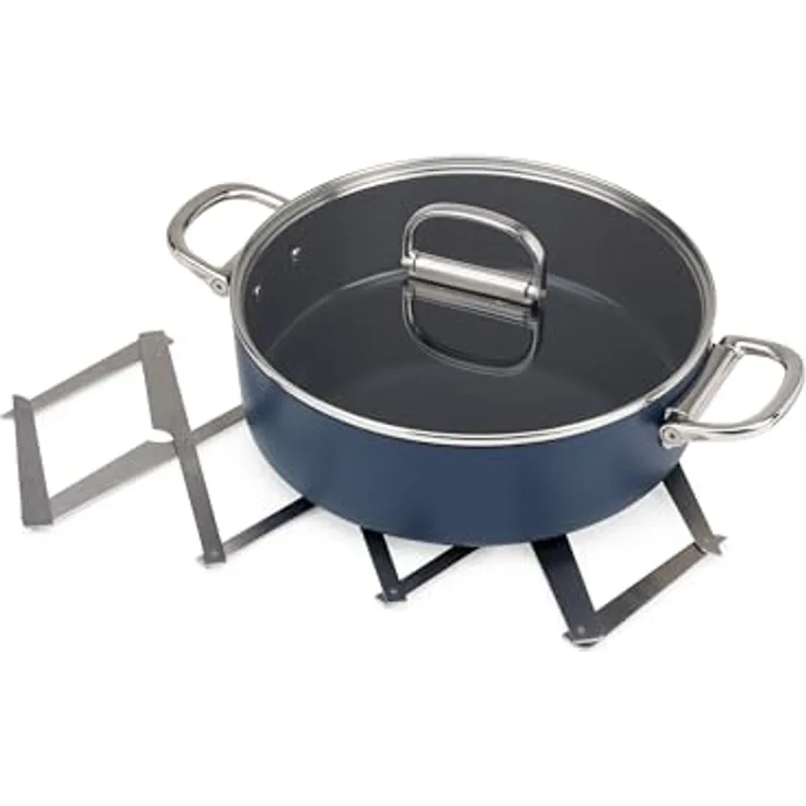 Joseph Joseph Space Zusammenklappbarer, Ausziehbarer Untersetzer aus Edelstahl, rutschfest und hitzebeständig bis 340˚C für Küche & Tisch