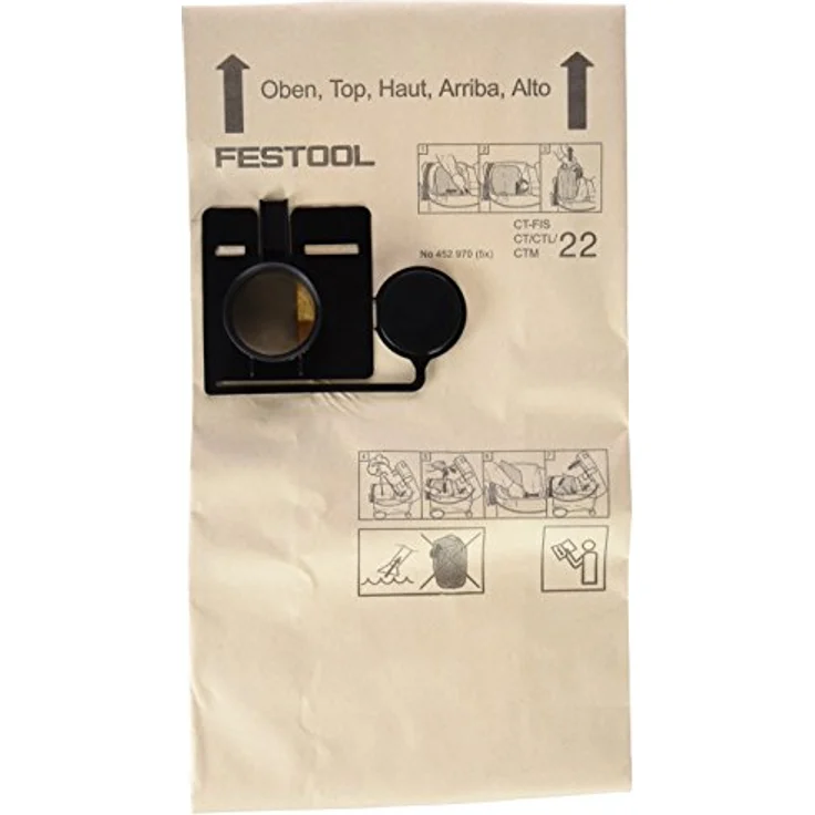 Festool Filtersack FIS-CT 22/5, FSC™-zertifizierter Filtersack für CT 22, optimal für trockene Staubaufnahme – Bild 1