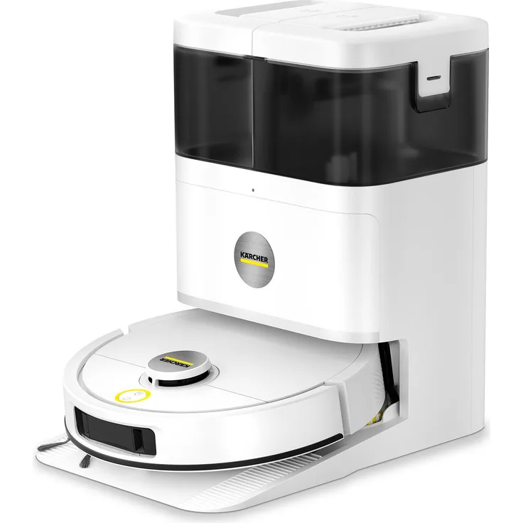 Kärcher RVM 4 COMFORT, Staubsauger-Roboter mit 300 l Staubkapazität, 45 m²/h Reinigungsgeschwindigkeit, weiß, Rund, 3-Rad-Design, Luftreinigung und 67 dB Geräuschpegel