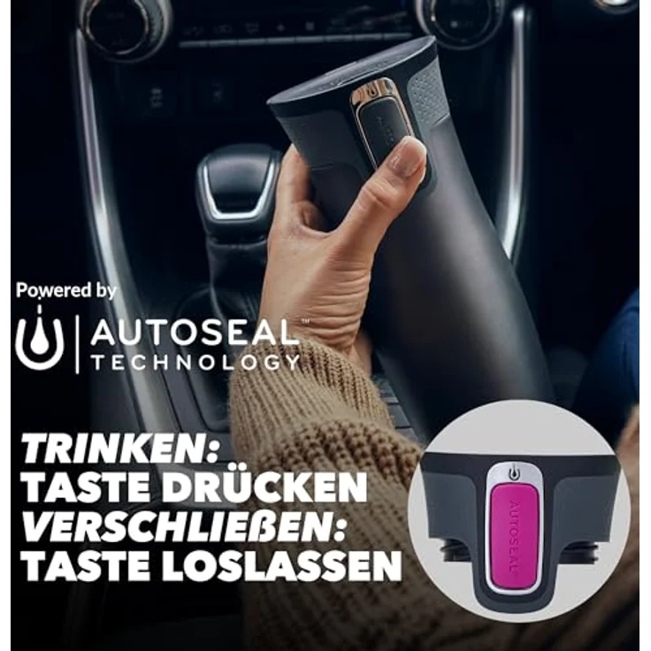 Contigo Thermobecher West Loop Autoseal, Edelstahl Isolierbecher, Reisebecher, Kaffebecher To Go, 100% dicht, auslaufsicher, hält bis zu 5h heiß,12h kalt, 470 ml – Bild 4