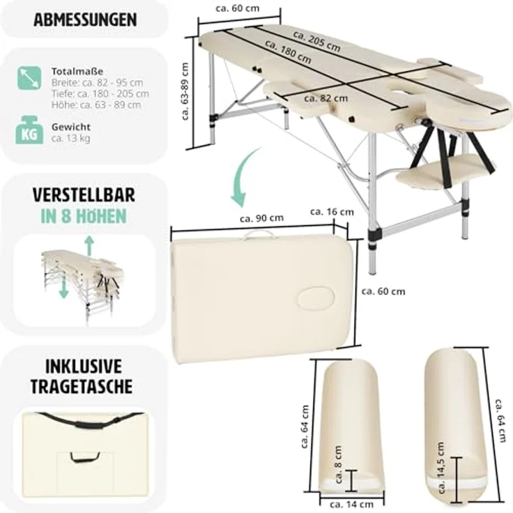 TecTake Massageliege Massagestuhl, Massageliege – Bild 6