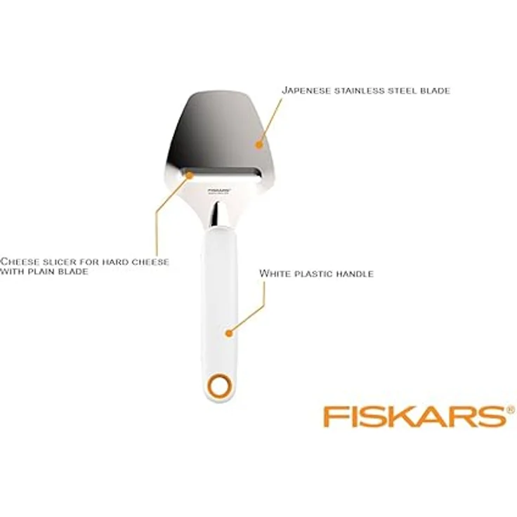 Fiskars Hartkäsehobel, Edelstahl-Kunststoff, Schnittbreite: 6 cm, Functional Form, Weiß, 1016129 – Bild 3
