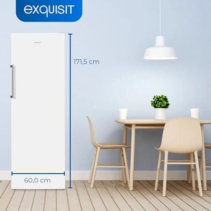 Exquisit Vollraumkühlschrank KS350-V-H-040D weiss | 331 L Nutzinhalt, 6 Glasablagen, wechselbarer Türanschlag – Bild 4