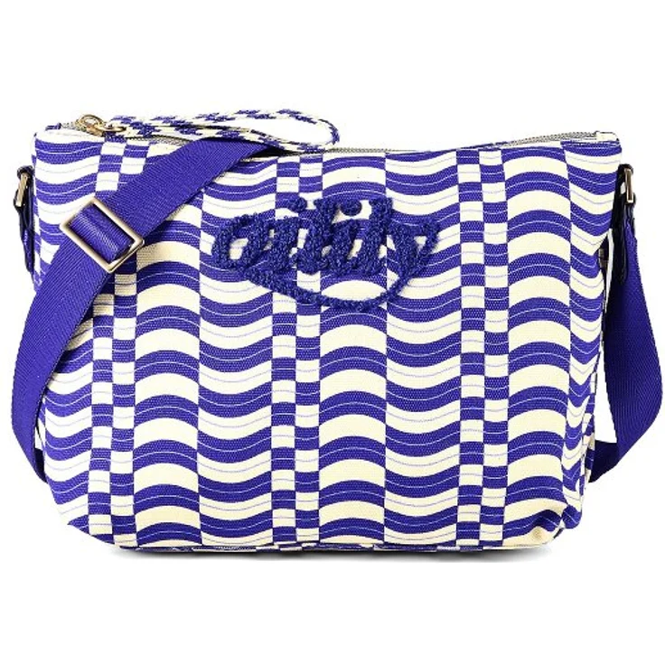 Oilily Indimarken Umhängetasche, 25 cm, 100% Baumwolle, blau