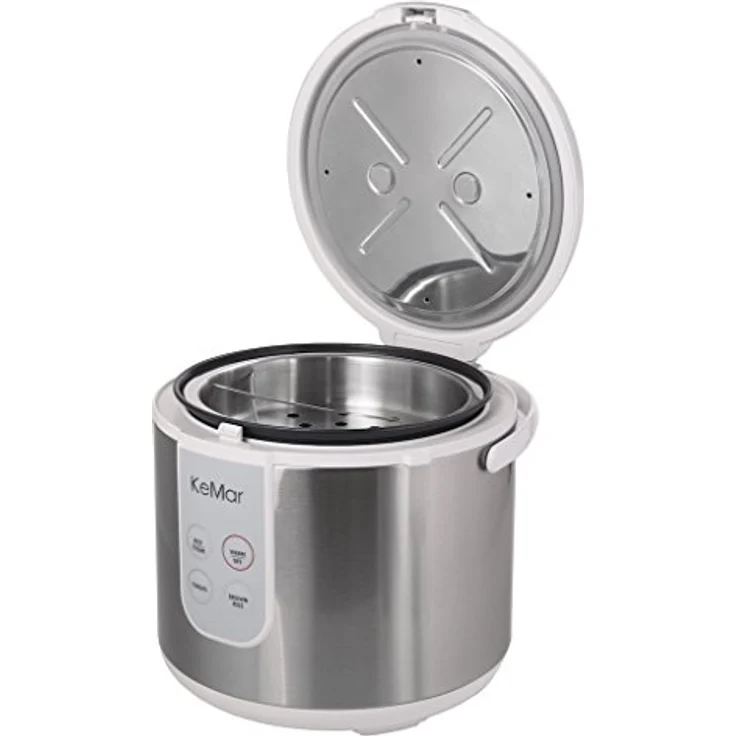 KeMar Kitchenware KRC 130 digitaler Reiskocher, 700 Watt, 1,8 Liter Fassungsvermögen, silber, Edelstahl – Bild 4
