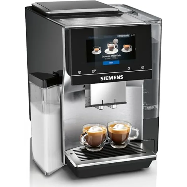 Siemens Kaffeevollautomat EQ700 integral Edelstahl TQ717D03, 36 Heiß- und Kaltgetränke, Home Connect, Silber